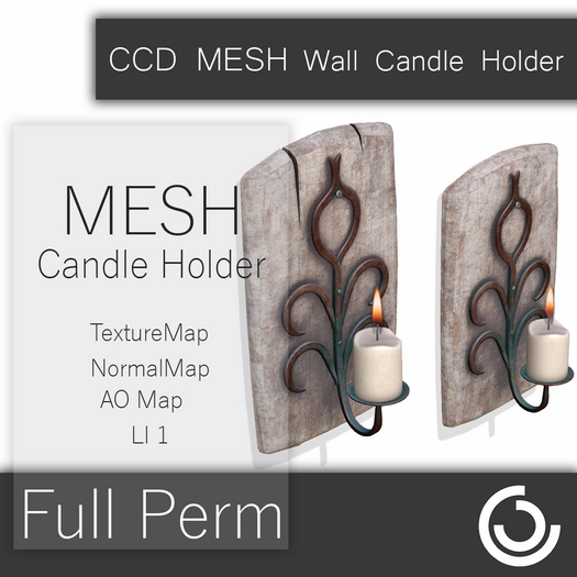 Second Life Marketplace MESH Wall Candle Holder